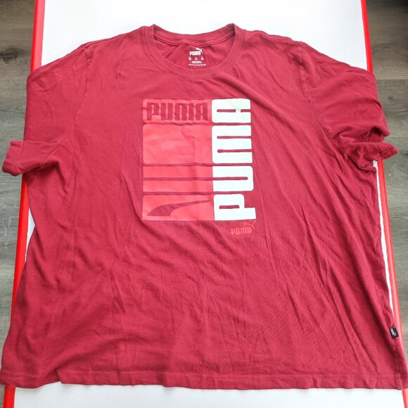 Puma short sleeve cotton T-shirt red with graphic design men's size XL - Picture 1 of 8